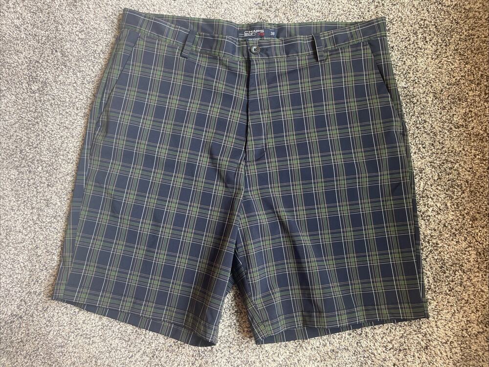 Chaps Golf 78 Men’s Athletic Golfing Shorts Plaid Size 38